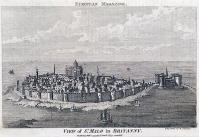 Ansicht von St. Malo - Gravur von Thomas von French School