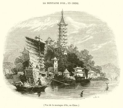 Ansicht des Goldbergs in China von French School