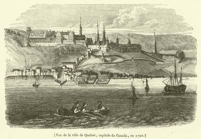Ansicht der Stadt Quebec, Hauptstadt von Kanada, im Jahr 1720 von French School