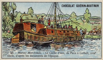 Wasserwagen von Paris nach Corbeil von French School
