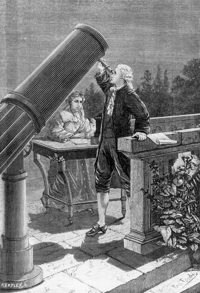 William Herschel (1738-1822) entdeckt den Planeten Uranus von French School