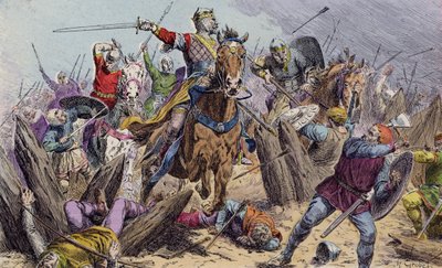 Wilhelm der Eroberer in der Schlacht von Hastings von French School