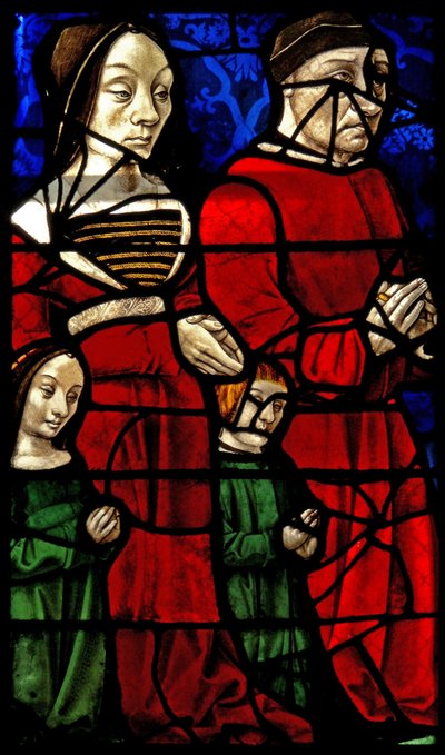 Fenster E1 mit den Stiftern Herzog Jean II de Bourbon und seiner Frau Catherine von French School