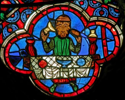 Fenster Ew mit den Monatsarbeiten: Januar von French School