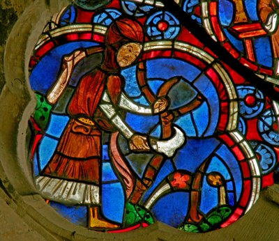 Fenster Ew mit den Monatsarbeiten: März von French School