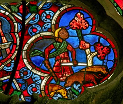 Fenster Ew mit den Monatsarbeiten: November von French School