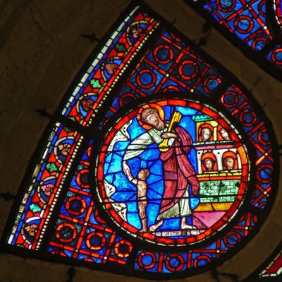 Fenster Ww mit Darstellung von St. Peter mit dem Schlüssel zum Himmel von French School