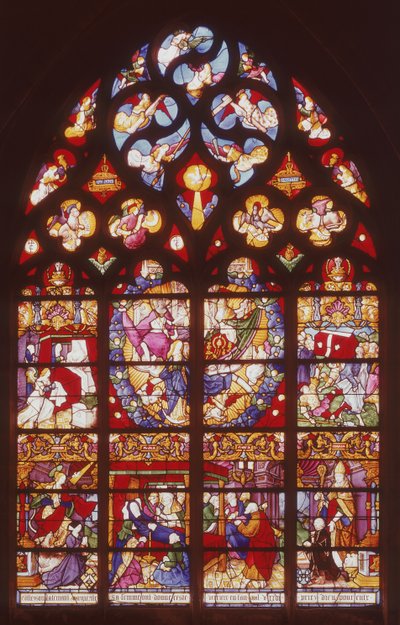 Fenster, das Szenen aus dem Leben der Jungfrau darstellt von French School