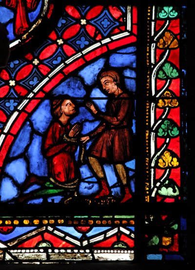 Fenster w05, Darstellung des Magiers Hermogenes und Philetus von French School
