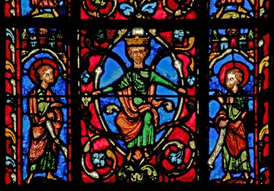 Fenster w0 mit einem König und zwei Propheten am Jessebaum von French School