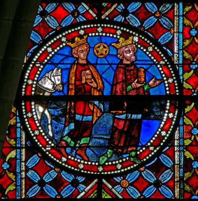 Fenster w102 zeigt die Anbetung der Weisen von French School
