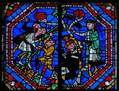 Fenster w104a Darstellung des Heiligen Martin und das Wunder des Kieferbaums von French School