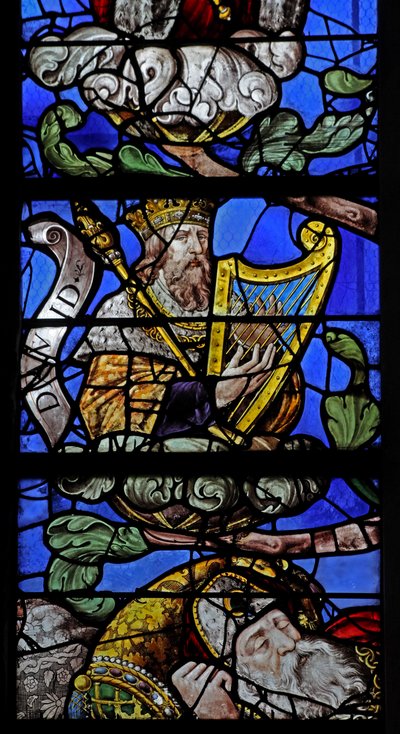 Fenster w10, König David am Jessebaum darstellend von French School