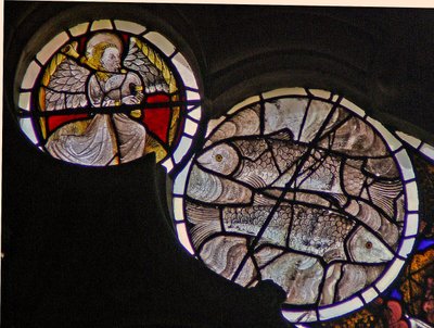 Fenster w114 Darstellung des Tierkreiszeichens Fische von French School