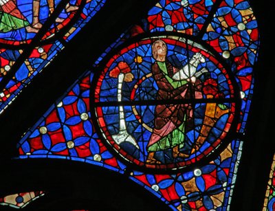 Fenster w115, Abel, der ein Lamm zum Opfer bringt, darstellend von French School
