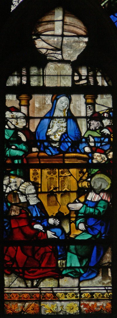 Fenster w125, Szene aus dem Leben der St. Maria Magdalena - die Heilige predigt von French School