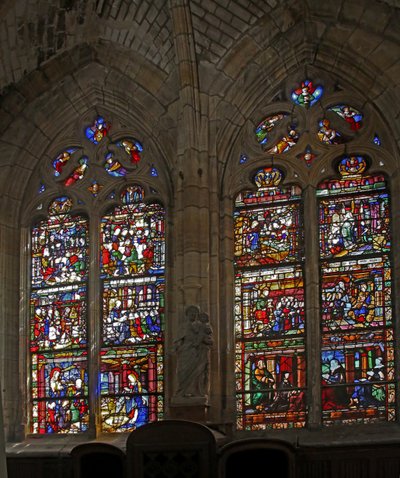 Fenster w1, die beiden Fenster w1 und w2 am Ostende darstellend von French School