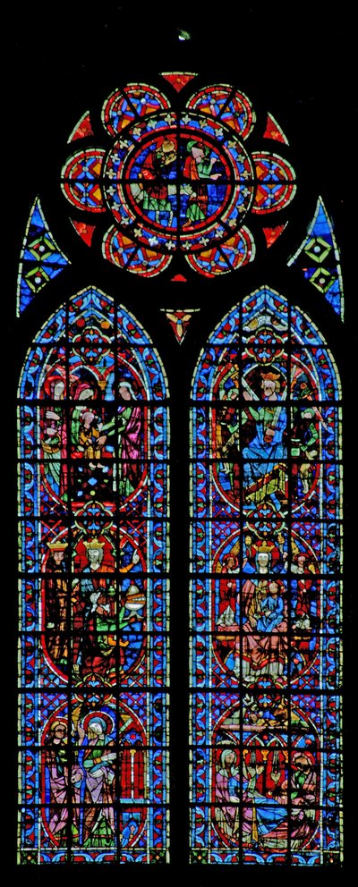 Fenster w203, die Verkündigung und Kindheit Christi darstellend von French School