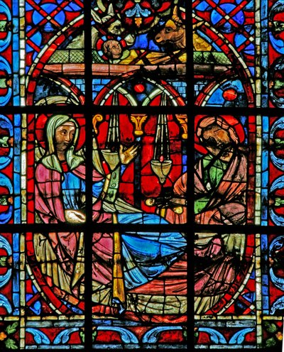 Fenster w203, die Geburt Christi darstellend von French School