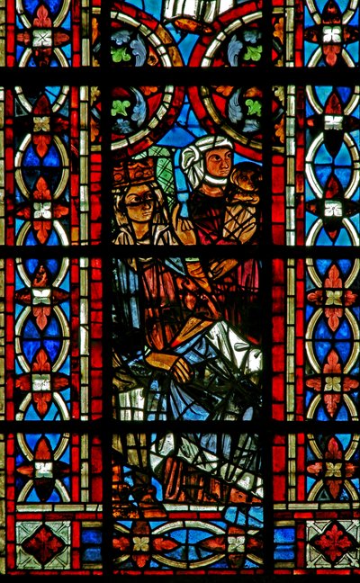 Fenster w211, die Geburt der heiligen Helena darstellend: ein Arzt anwesend? von French School