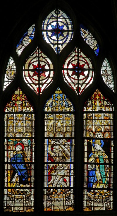 Fenster w214, St. Clemens (R) und der Tod des St. Thomas Becket von French School