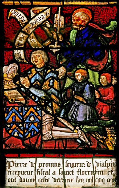Fenster w2 mit einem Spender mit Familie und St. Peter von French School