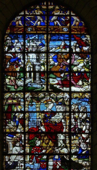 Fenster w37 mit Szenen aus dem Leben der St. Barbara von French School
