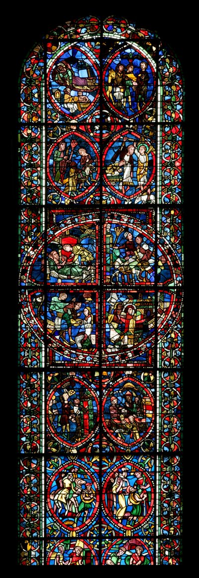 Fenster Nr. 5-L, Darstellung der Geschichte von Isaak von French School
