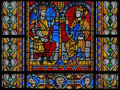 Fenster w5 mit David und Salomo von French School