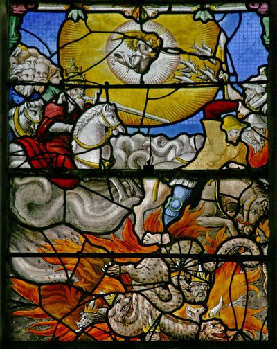 Fenster w5, Szene aus dem Buch der Offenbarung des Johannes: Das weiße Pferd True von French School