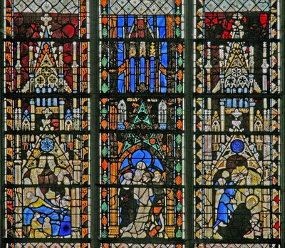 Fenster w5 mit Szenen aus dem Leben von Johannes dem Täufer von French School