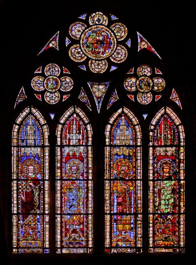 Fenster w7 mit Heiligen Römischen Kaisern: Lothar, Ludwig, Karl von French School