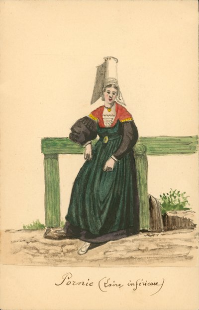 Frauenkostüm von Pornic, Loire-Inférieure von French School