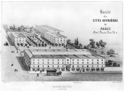 Arbeiterwohnanlage, 58 rue Rochechouart, Paris, ca. 1870 von French School