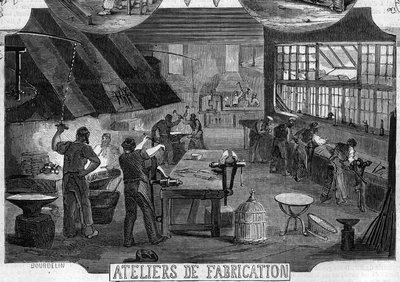 Werkstatt zur Herstellung von Schlössern durch die Herren Desforges und Busisson von French School