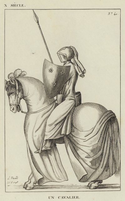 10. Jahrhundert, ein Reiter (Gravur) von French School