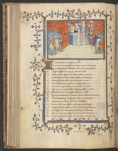 Yates Thompson 35 f. 80v Einnahme von Valonges, aus 