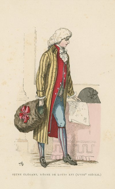 Junger französischer Dandy zur Zeit von Ludwig XVI., 18. Jahrhundert von French School