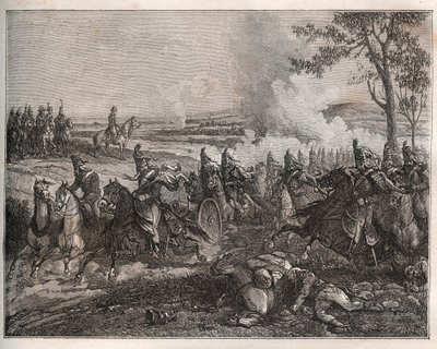 Schlacht von Castiglione: In seinem Italienfeldzug besiegt Napoleon die Österreicher unter Wurmser und zwingt sie zum Rückzug nach Mantua. 5. August 1796 - Neue Nationalenzyklopädie von Maurice La Charest - 1870 von French School