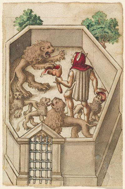 "Füttere keine Dinge, die scharfe Krallen haben" [fol. 38 recto] von French early 16th Century