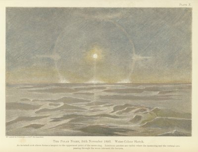Die Polarnacht, 24. November 1893, Aquarellskizze von Fridtjof Nansen