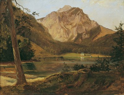 Der vordere Langbathsee mit dem Höllengebirge von Friedrich August Mathias Gauermann