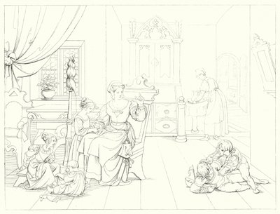 Illustration für Schillers Lied von der Glocke (Gravur) von Friedrich August Moritz Retzsch
