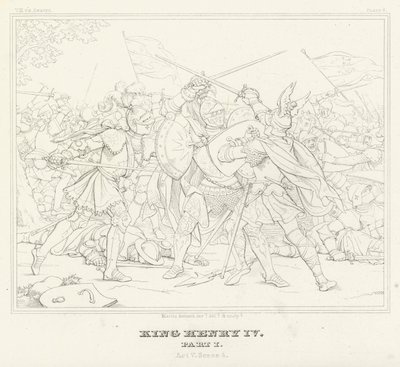 König Heinrich IV., Teil I, Akt V, Szene 4 (Gravur) von Friedrich August Moritz Retzsch