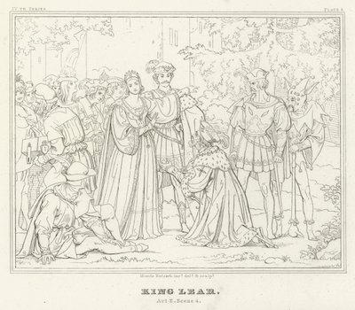 König Lear, Akt II, Szene 4 von Friedrich August Moritz Retzsch