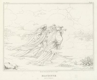 Macbeth, Akt I, Szene 1 von Friedrich August Moritz Retzsch