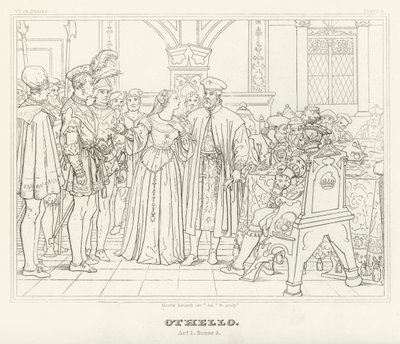 Othello, Akt I, Szene 3 (Gravur) von Friedrich August Moritz Retzsch