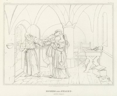 Romeo und Julia, Akt II, Szene 6 von Friedrich August Moritz Retzsch