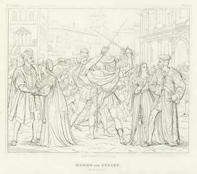 Romeo und Julia, Akt I, Szene 1 von Friedrich August Moritz Retzsch