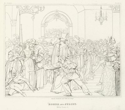 Romeo und Julia, Akt I, Szene 5 von Friedrich August Moritz Retzsch